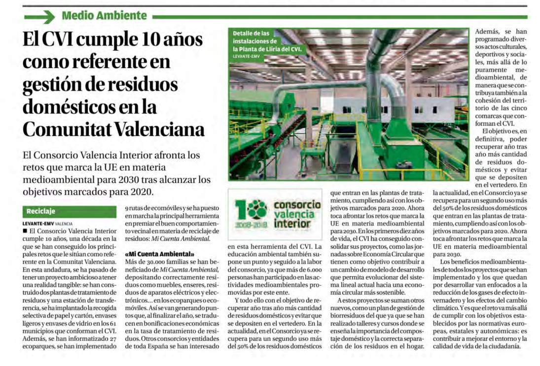 Lee más sobre el artículo [:es]El CVI cumple 10 años como referente en gestión de residuos domésticos en la Comunitat Valenciana[:va]El CVI compleix 10 anys com a referent en gestió de residus domèstics a la Comunitat Valenciana[:]